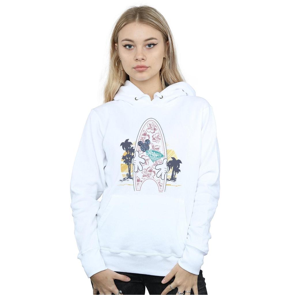 Disney Damen/Damen Mickey Mouse Surf Fever Kapuzenpullover