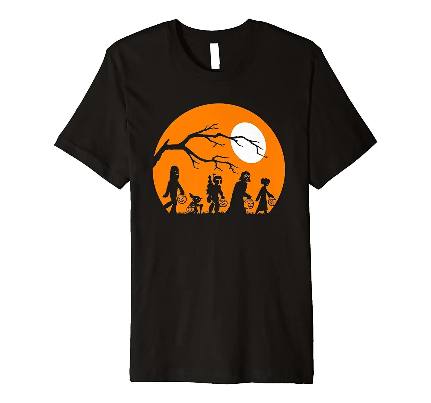 Trick or Treat Halloween Silhouette TShirt 100 Cotton ONeck Summer Short Sleeve Casual Unisexs Tshirt Size S3XL S