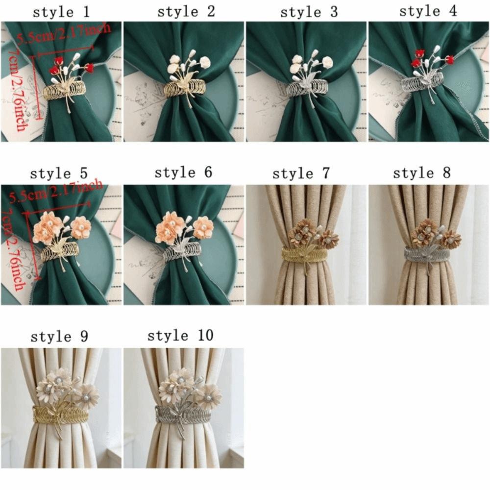 Adjustable Metal Curtain Clips Flower Shape Beautifully Automatic Tightening Clips Exquisite Curtain Tiebacks Living Room