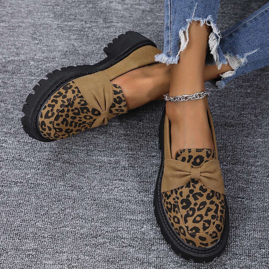 Spring/Autumn Thick Solemn Sexy Walking Shoes Fashion New Round Toe Leopard Print Comfortable Casual Sports Shoes for Women