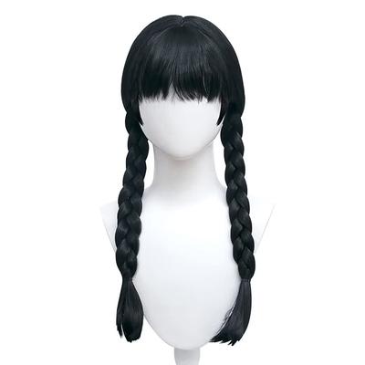 Midoriya Wednesday Cosplay Wig, High-Quality Wednesday Wig, Costume, Halloween, School Festival, Festival, Cosplay Wig