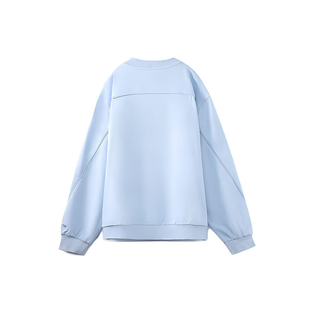 Li Ning X Disney Collaboration Sports Fashion Series Mickey Print Loose Sports Crewneck Sweatshirt Women Sweatshirt Light-Frost-Blue AWDR330-5