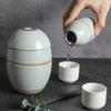 Sake and Hot Sake Set - Ceramic 5-Piece Set: 1 X 150ml Sake Carafe, 2 X 30ml Sake Cups, 1 X 350ml Sake Carafe, 1 X Sake Warmer, 1 X 70ml Lid. The Cara