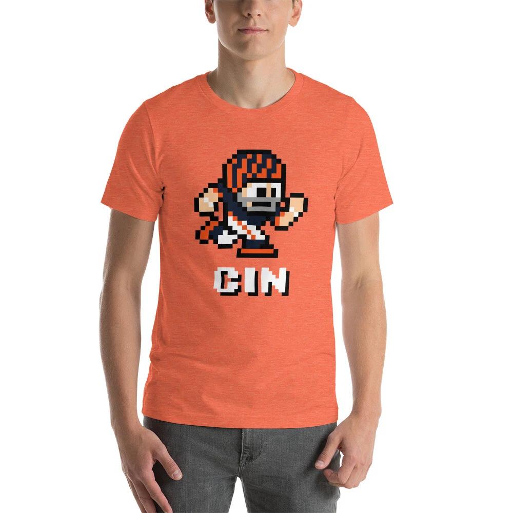 Cincinnati Bengals NES Football Player 8-bit Tecmo Super Bowl Nintendo T-Shirt S