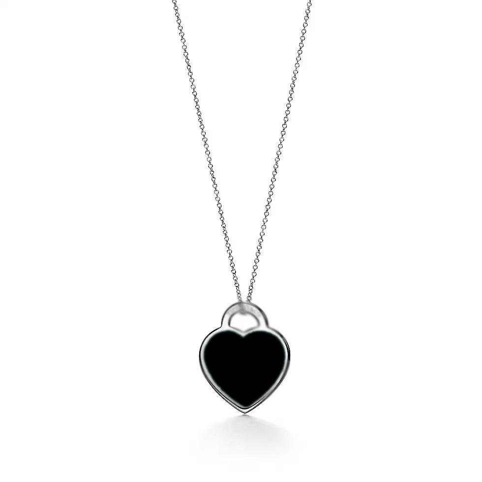 T Family Heart-Shaped Enamel Cross Necklace with Round Beads - Classic Fashion Style for Women