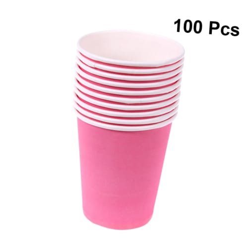 OHPHCALL 100pcs Disposable Drink Cups, Party Cups, Plastic Cups, DIY Paper Cups, Colored Paper Cups, Disposable Paper Cups, Blank Mugs, Disposable Cup