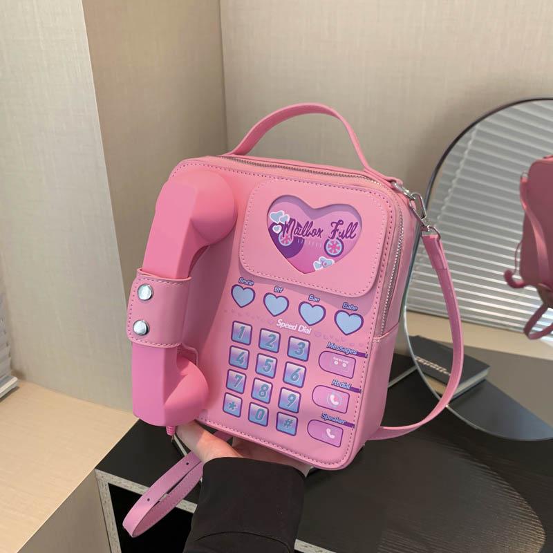 

2024 Креативная мультяшная сумка через плечо - Женская забавная и модная сумка на плечо розовый