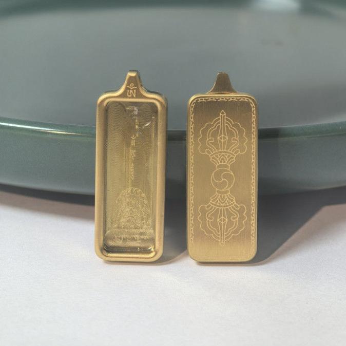 Thangka Ga Wu Titanium & Stainless Steel Waterproof Pendant Frame - Single/Double-sided, Colorfast, Empty Shell.