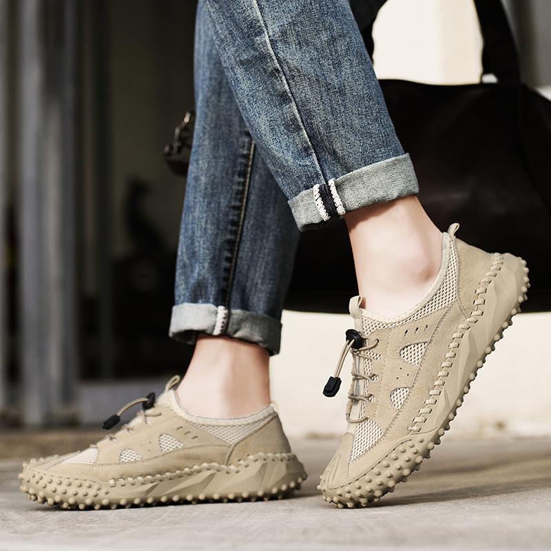 Summer Mesh Men's Shoes New Breathable Casual Shoes Outdoor Walking Men's Sneakers Hiking Shoes  Lightweight and Non Slip
