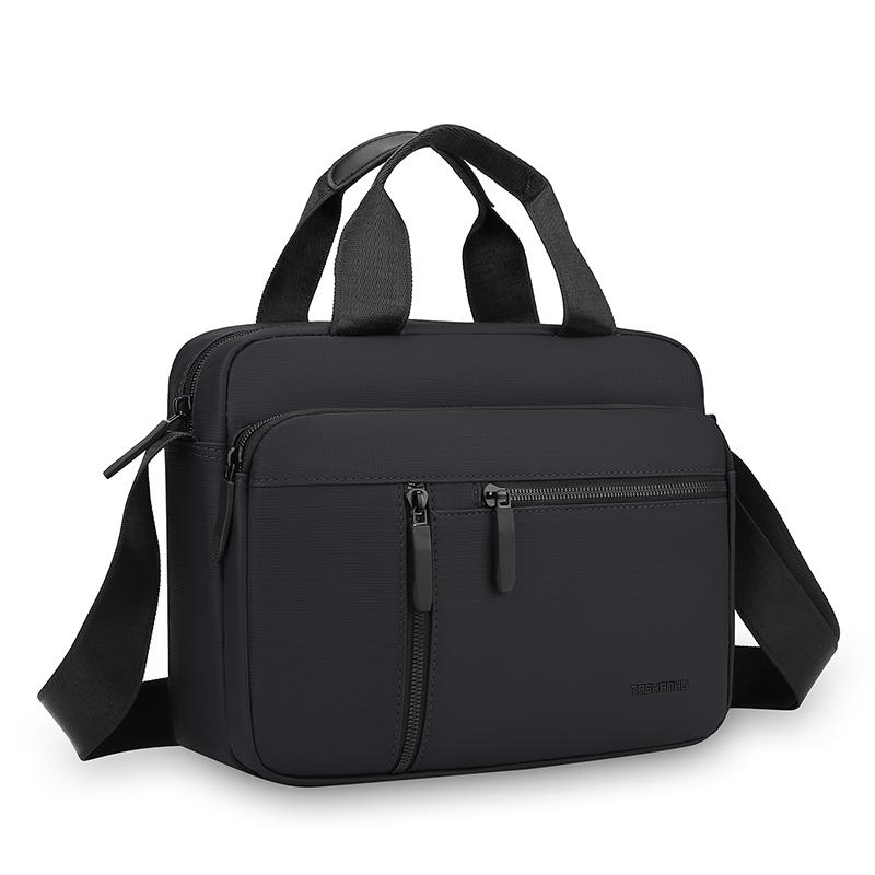 

Мужской профессиональный деловой портфель - Водонепроницаемая офисная сумка через плечо с отделением на молнии чёрный