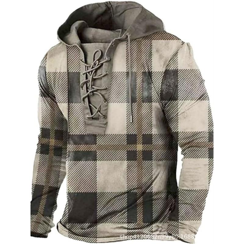 Herren Kapuzenpullover Lockerer Schnitt Mit 3D Digitalem Tierdruck Air Layer Stoff Langarm Freizeit Oberteil Alles
