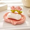 Cute Flower Decor Soap Dish Plastic Soap Holder Soap Rack Drain Soap Tray  Home