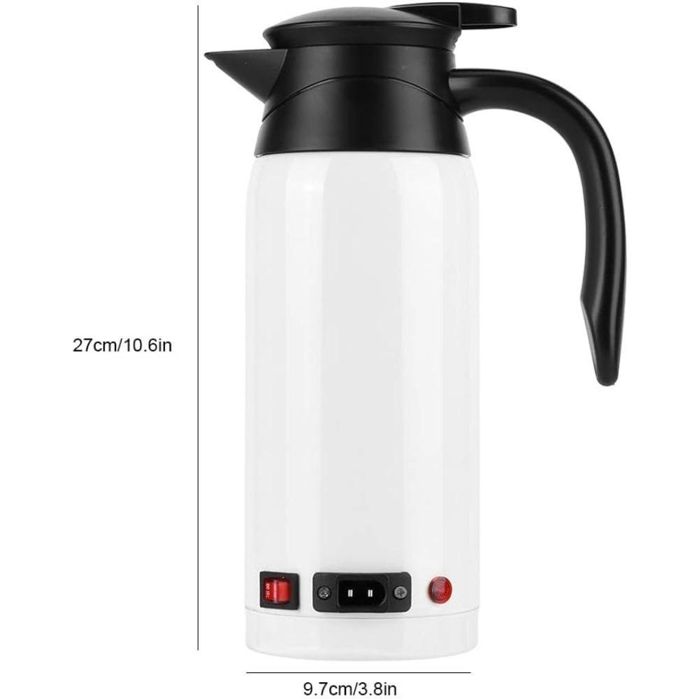 Tea Kettle Electric, 800Ml Car Kettle Hot Water Kettle Electric, For Car, Traving Caming, 10.6X6.7X3.8In(White)
