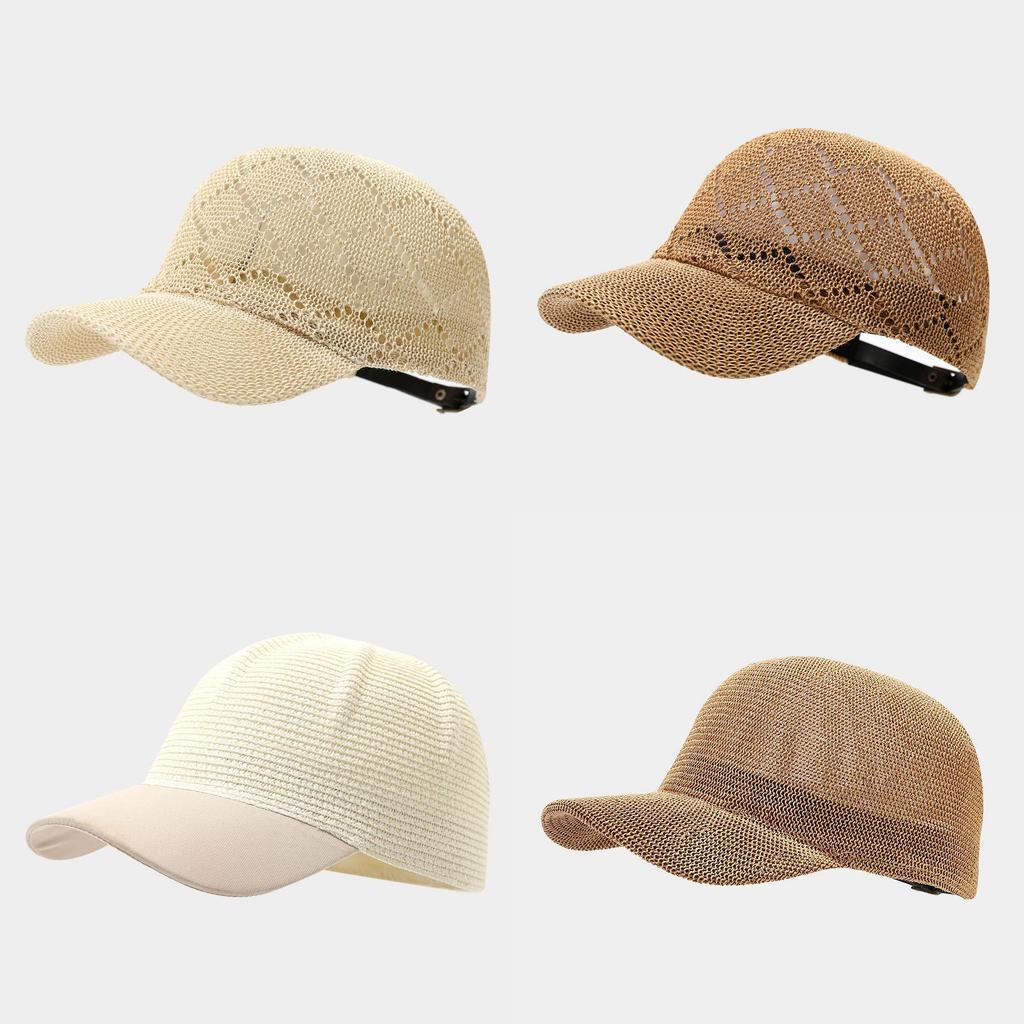 Summer Cotton Curved Brim Cap With Sun Protection And Ventilation For Casual Wear
