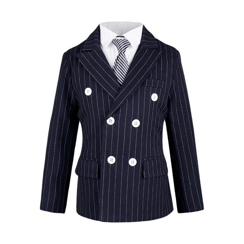 Plus Size Boys' Striped Formal Suit for Kids - Autumn & Winter Collection