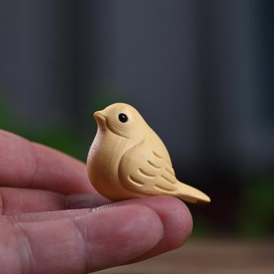 Magpie Creative Bird Wood Carving Cute Pet Handicrafts Small Ornaments Wood Carving Wooden Zodiac  Decorative Figurines