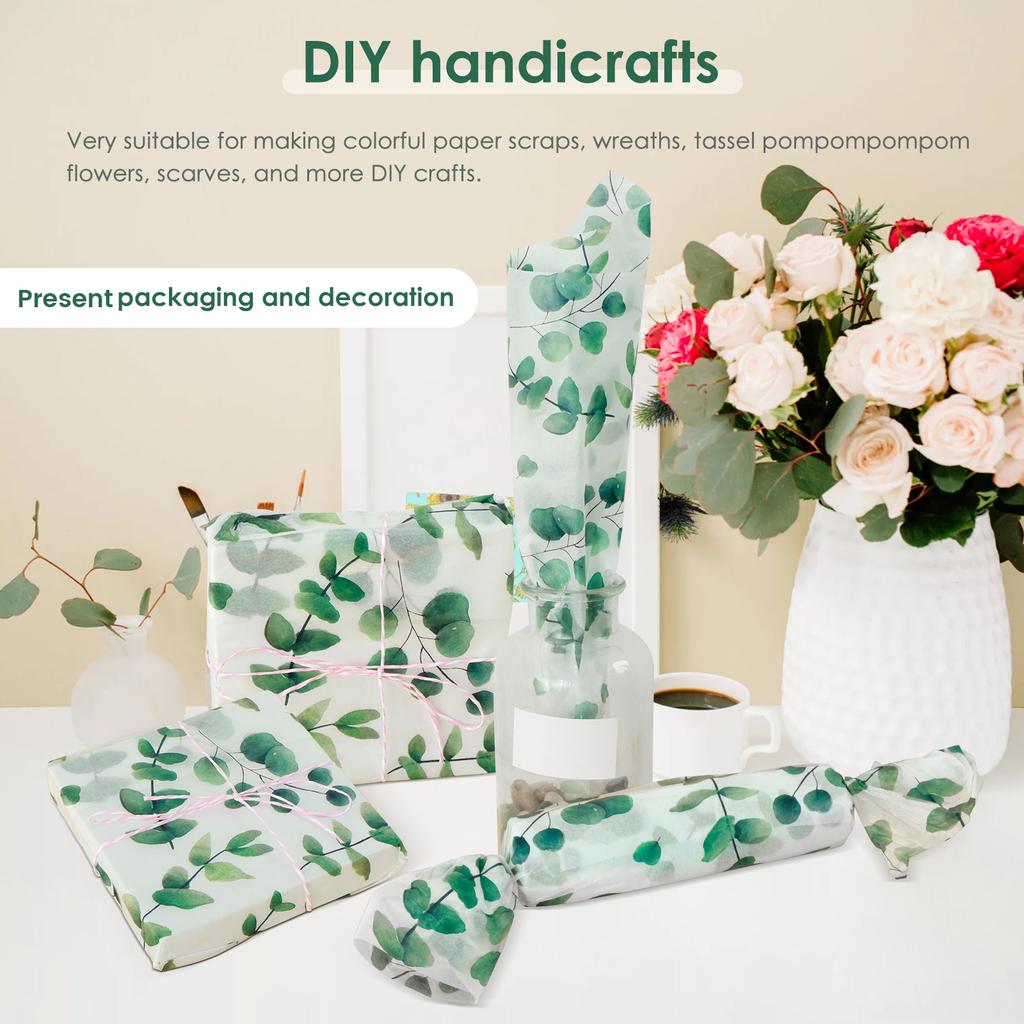 100Pcs Tissue Paper 35x50cm Craft Paper Floral Wrapping Scrapbooking Paper Party Gift Packaging Decorative Birthday Craft Papers