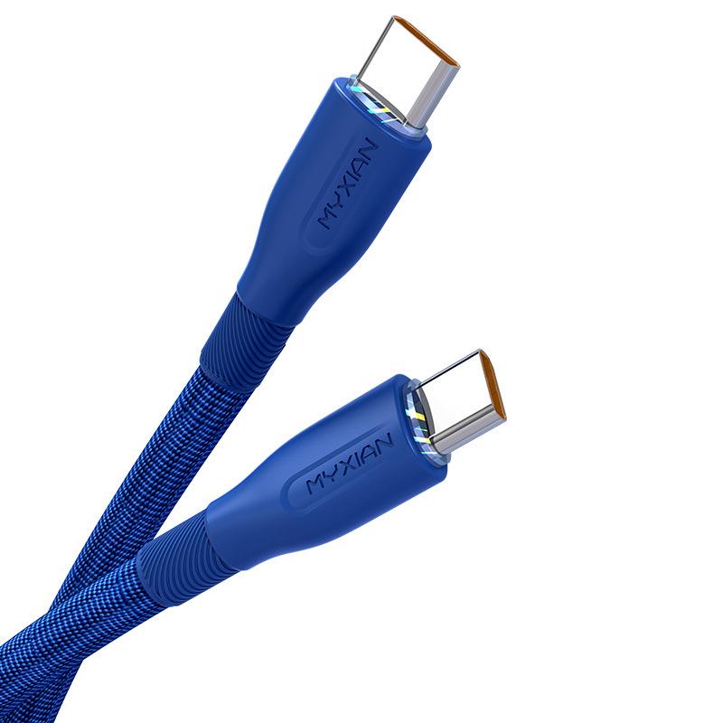 120W Fast Charging Dual Type-C Cable for Apple 15/16, Huawei, and Cars