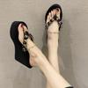 Fashion Shoes Woman 2025 House Slippers Platform Shale Female Beach Heeled Mules Rubber Flip Flops Sabot Summer High Flat Hawaiian Soft