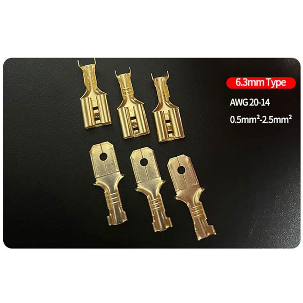50Pcs Female/Male Wire Connectors 2.8/4.8/6.3mm Crimp Terminals Durable Spade Terminals