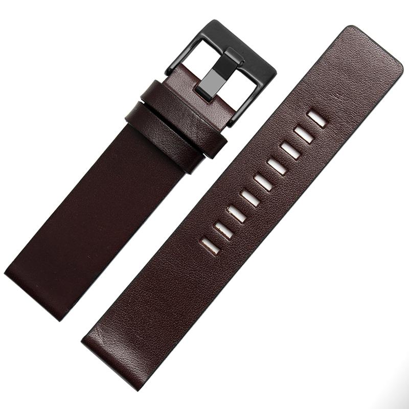 22mm 24mm 26mm 28mm 30mm 32mm Cinturino in Pelle Cinturino per Orologio Bracciale per Orologio Per DZ4346 DZ4357 Pelle di Mucca Accessori per Orologi da Uomo Nero