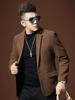 European-Style Men's Suit Jacket 2025 New Autumn Coffee Color Casual Single-Breasted Trendy Stylish Men's Casual Suit