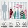 Vikama Christmas Snowman & Jolly Santa Reindeer Decorative Shower Curtain Waterproof Fabric Decorative Bathroom Curtain