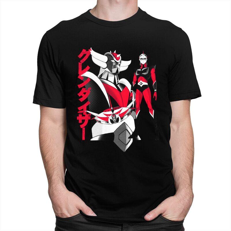 Custom Goldorak Gurendaiza T Shirts for Men Pure Cotton Tee Tops Anime Ufo Robot Goldrake Tshirts ShortSleeve Tshirt Clothes