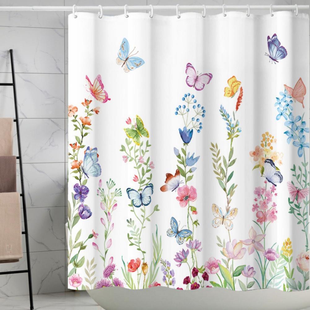 

180*180cm Shower Curtain Soft Washable Bathroom Curtain with Hooks