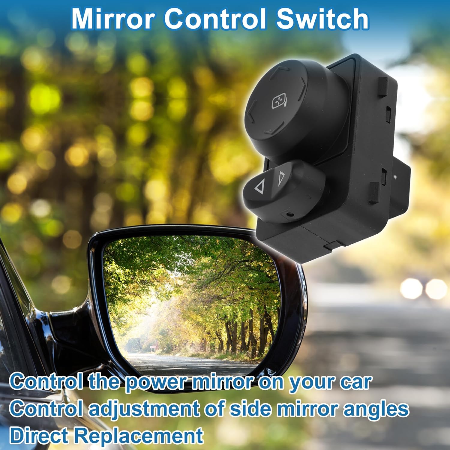 Car Mirror Switch No.15808774 View Mirror Remote Control Switch for Chevrolet Traverse for Saturn Outlook Plastic Black