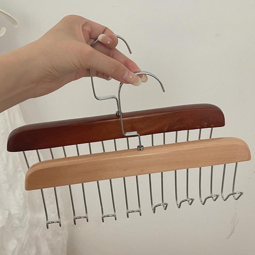 Solid Wood 8 Hook Hanger, Underwear, Vest, Tie Multi-Functional Hook, Suitable For Dormitory, Apartment, Bedroom Finishing