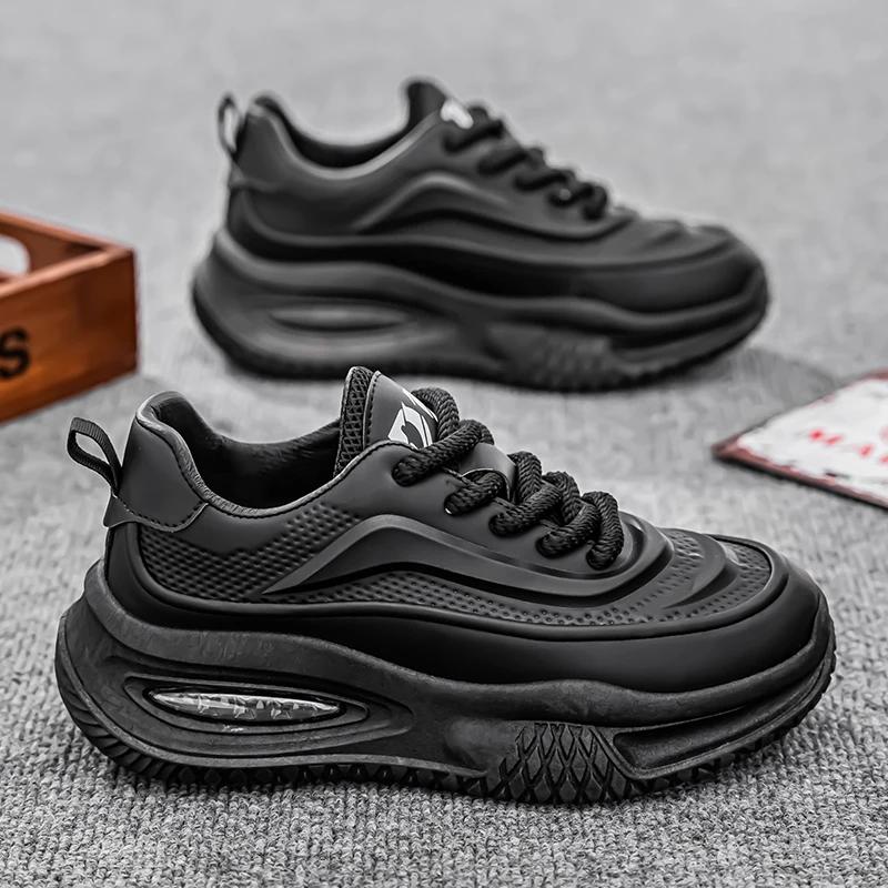 Fashion Chunky Sneaker Plus Size 45 46 47 48 Men Designer Sport Shoes Fashion Casual Leather Fabric Height Increased Flat Platform Shoes