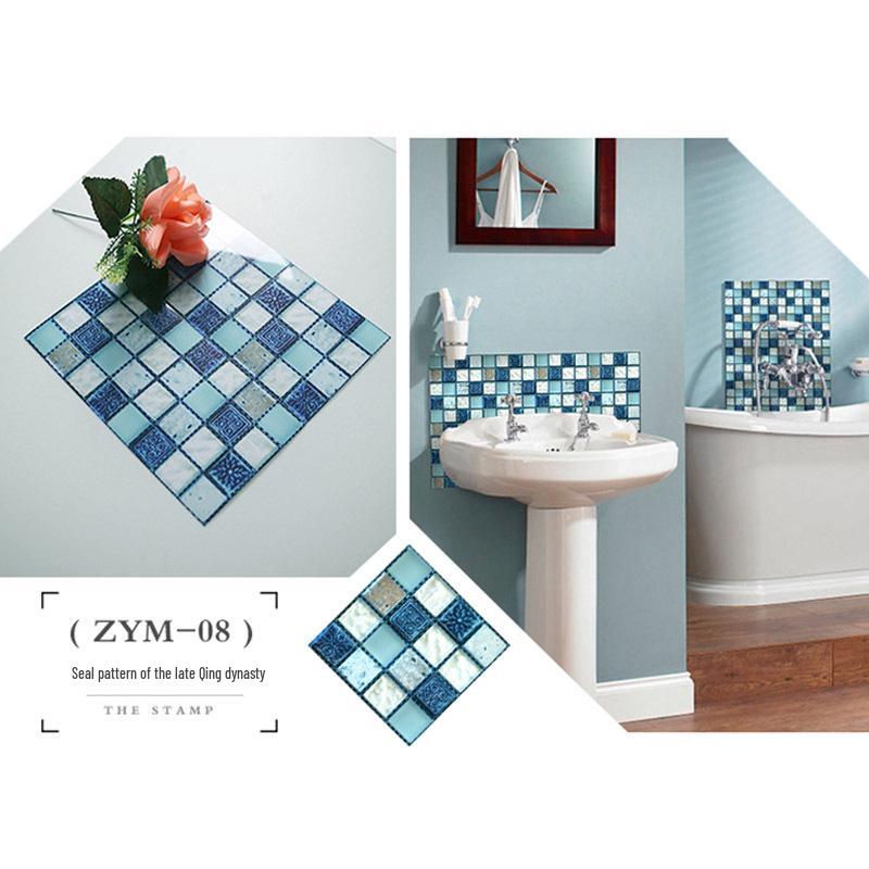 3D Mosaic Tile Stickers - Waterproof, Self-Adhesive, Oil-Proof for Bathroom & Kitchen Walls