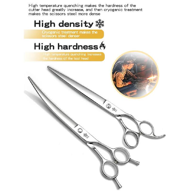 Professional Pet Beauty Scissors Japan 440c Steel Dog Teddy Pet Beautician 7.5 Inches Bending Scissors Thin Scissors High-Qualit