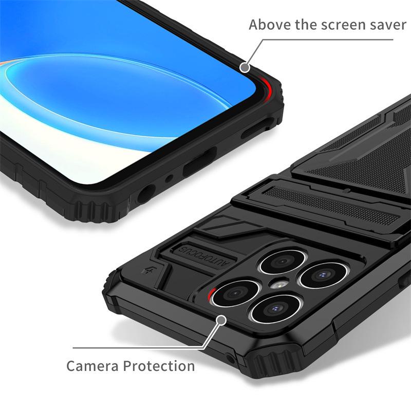 Huawei Honor X8/X30I Multifunctional Magnetic Car Phone Case with Diamond Card Holder