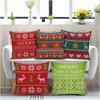 Decorative Printed Merry Christmas Theme Cushion Cover Xmas Decorations for Sofa Living Room Set of 5 12 X 12 Inch Multi