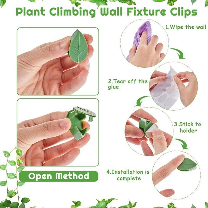 10pcs/lot Invisible Wall Rattan Clamp Clip Plant Climbing Wall Clip Wall Vine Fixture Wall Sticky Hook Holder Vine Clip
