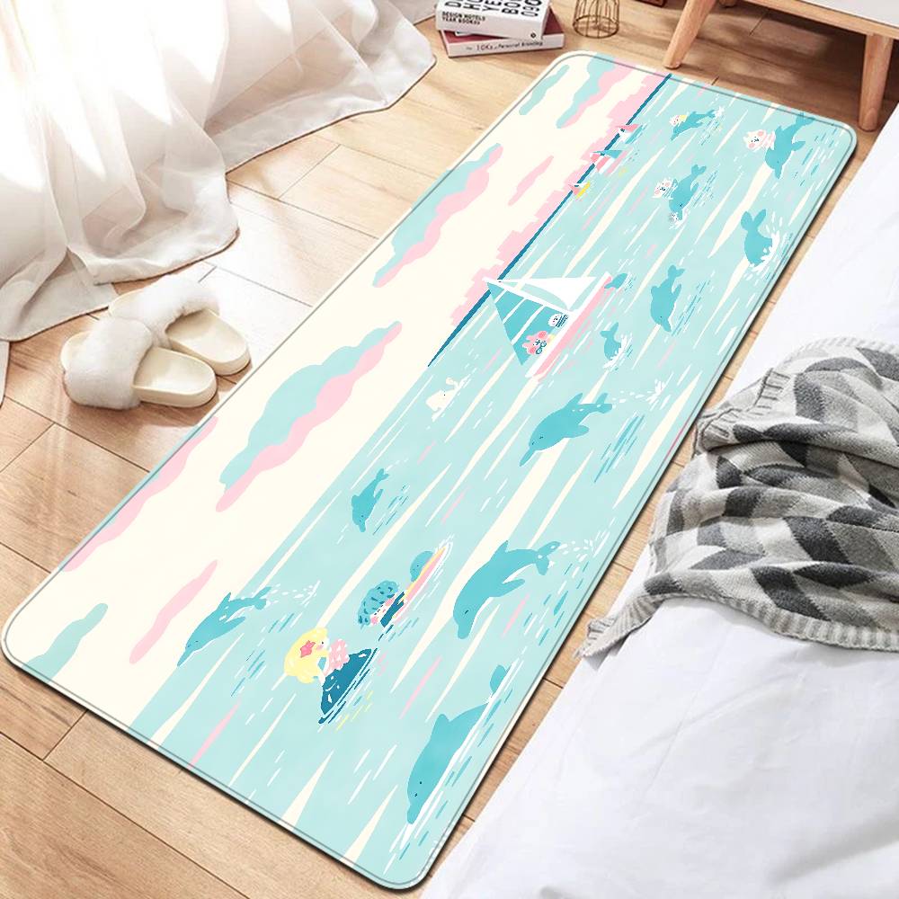 K-Kanaheis Cute Bathroom Mat Retro Multiple Choice Living Room Kitchen Rug Non-Slip Bedside Mats