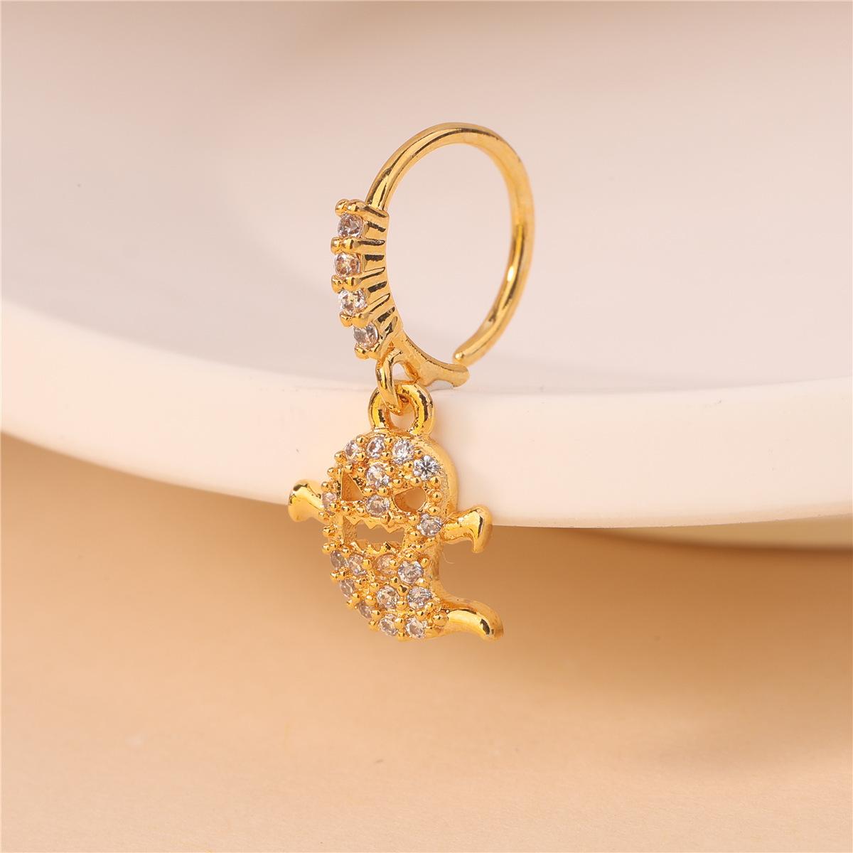 Хэллоуин Череп Призрак Тыква Подвеска Кольцо в Нос Пирсинг Носа Украшения Личность Нишевый Шип-Кольцо в Нос