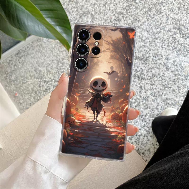 Cute Baby Jack Skellington Halloween Case For Samsung Galaxy S26 S25 Ultra S24 S22 S26 Plus S20 S23 S21 S25 FE 5G Clear Cover