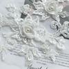 White Beaded Sequins Three-Dimensional Flower Jewelry Wedding Dress Clothing Accessories Handmade Accessories