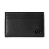 Porte-cartes en cuir GG Marmont Couleur unie simple Double G Porte-cartes homme Noir 657588-1T56F-1000