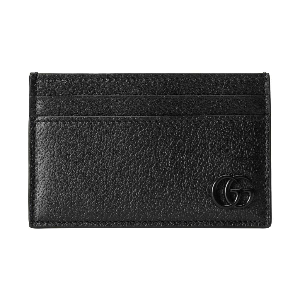Gucci GG Marmont Simple Solid Color Double G Leather Card Holder Men Card Holder Black 657588-1T56F-1000