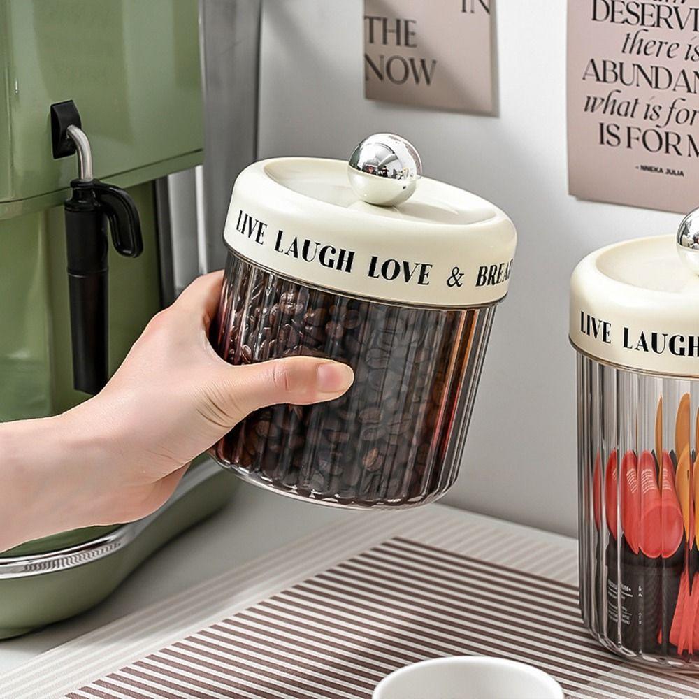 Sealed Plastic Grain Storage Organizer Round Tea Storage Jars Dry Goods Storage Boxes Beans