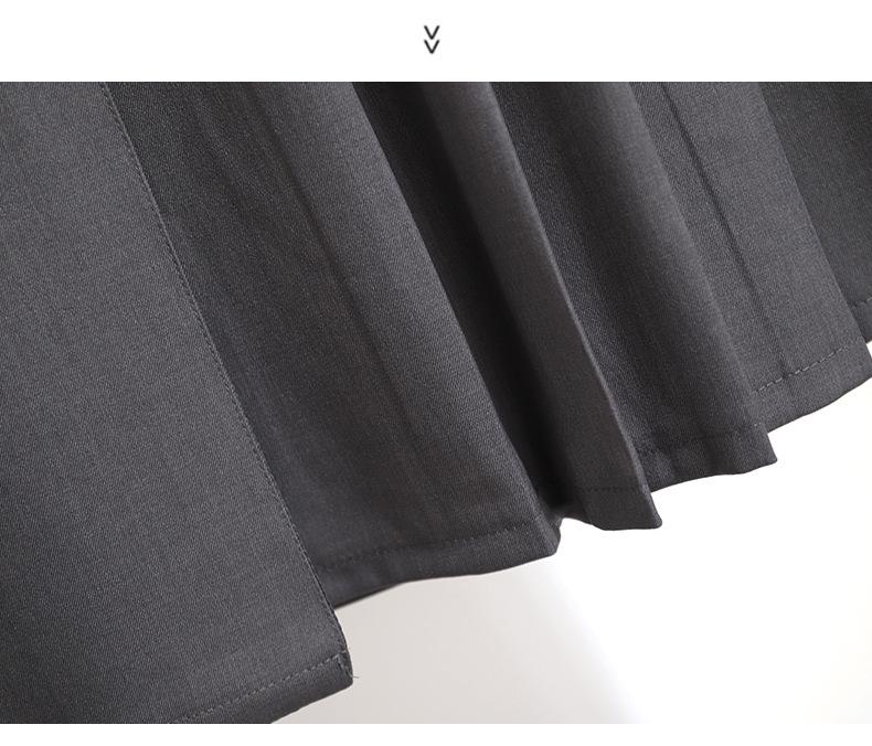 French Gray Irregular A-Line Pleated Midi Skirt - High Waist, Summer 2025