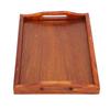 Wooden Serving Tray, 11.89 X 7.95 Inches, Rectangular Wooden Serving Platter with Rustic Handles for Breakfast in Bed, Coffee Table, Kitchen, Dining R
