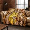 Retro Nautische Karte Kompass Schatzkarte Flanell Decke, Gemütliche Weiche Überwurfdecke für Zuhause Schlafzimmer Bett Sofa Abdeckung Geschenk Kinder