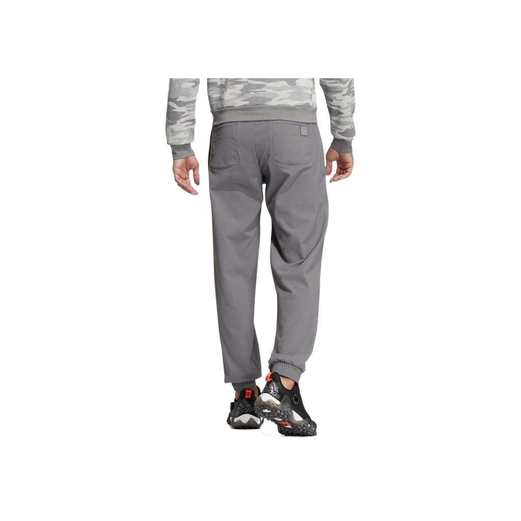 Adidas Solid Color Small Logo Label Elastic Cuff Sports Pants Men Bottoms Gray HG3252