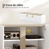 TV Stand - HOMCOM - 4 Soft-close Doors, Adjustable Shelf and Cable Management - Particleboard - White