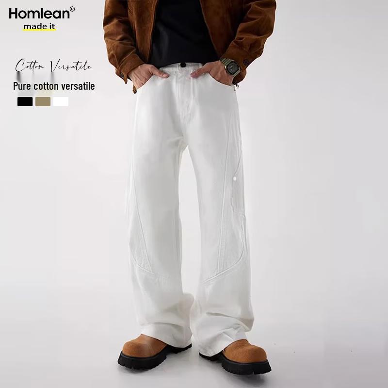 Homlean Men's American Style Cotton Loose Cargo Pants HS60
